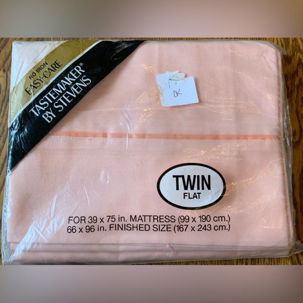 Vintage Tastemaker By Stevens TWIN FLAT Sheet Peach Sealed